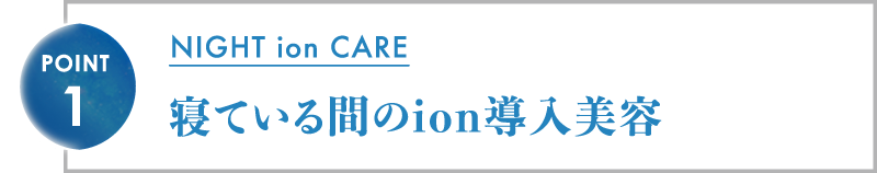 寝ている間のion導入美容